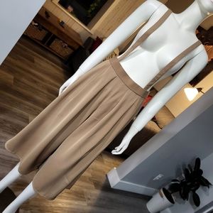 VIS Color - Cropped Wide legs suspender pants